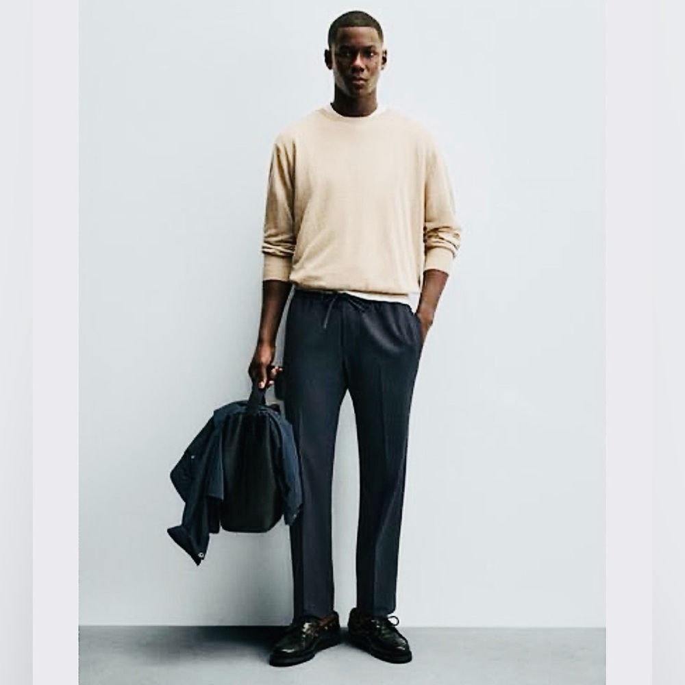 Zara Non-Iron Comfort Jogger Waist Trousers 
Size XL
